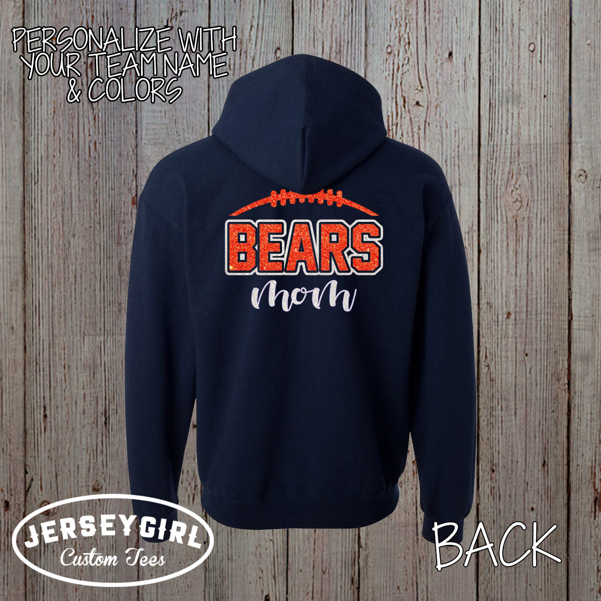 custom football mom zip up hoodie