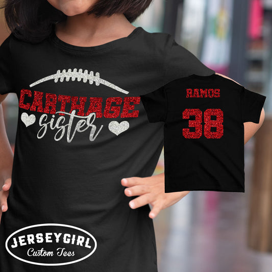 custom football sister baby bodysuit