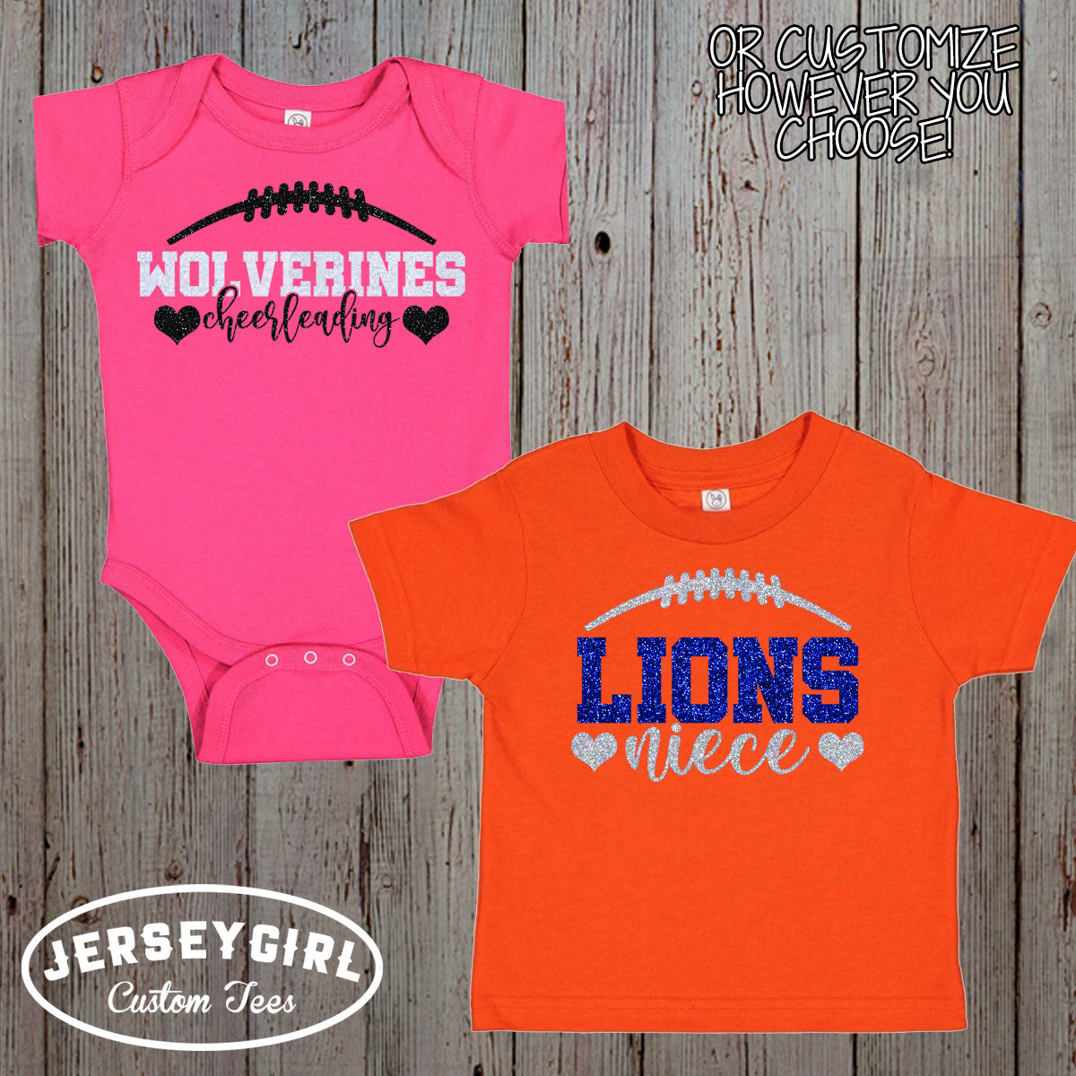 custom football sister baby bodysuit