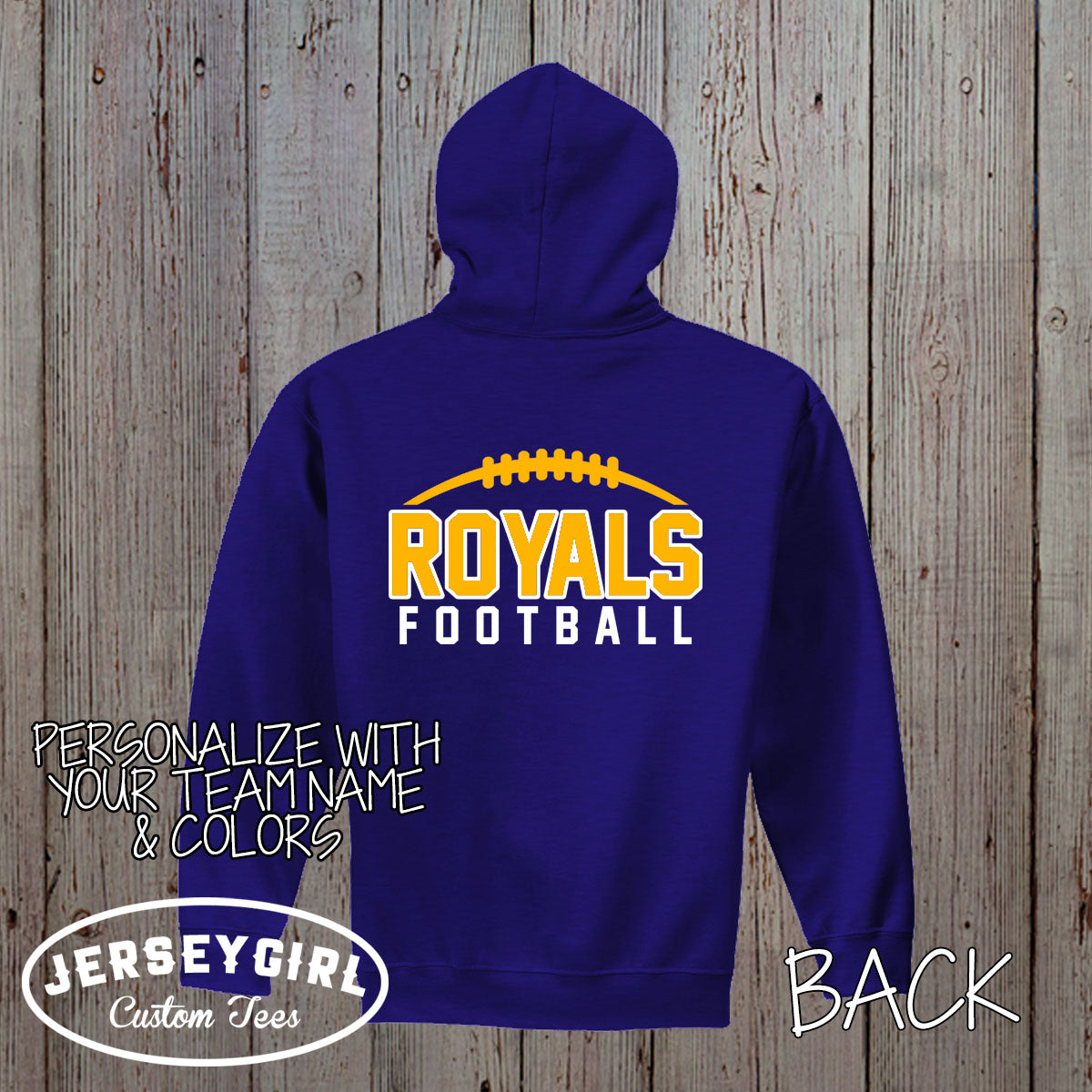 custom football zip-up hoodie