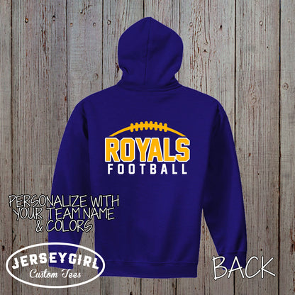 custom football zip-up hoodie