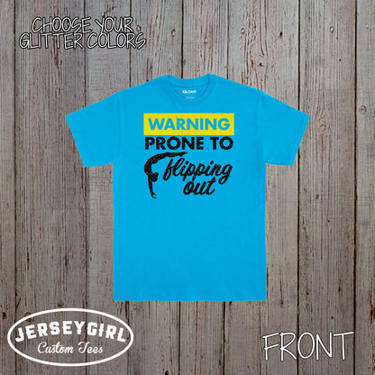 Warning Prone to Flipping Out gymnastics shirt