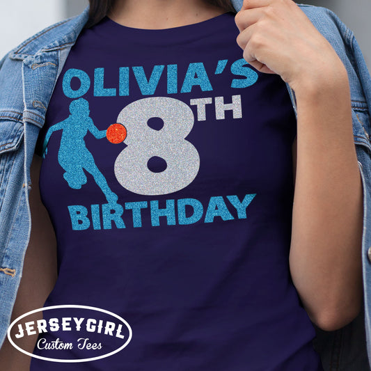 custom basketball birthday shirt