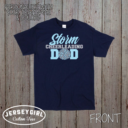 glitter cheer dad shirt with name