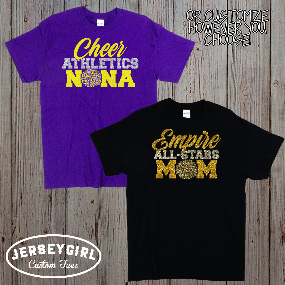 glitter cheer dad shirt with name