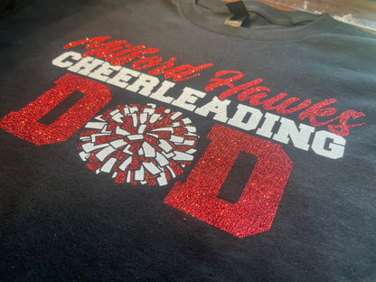 custom glitter cheer dad shirt 