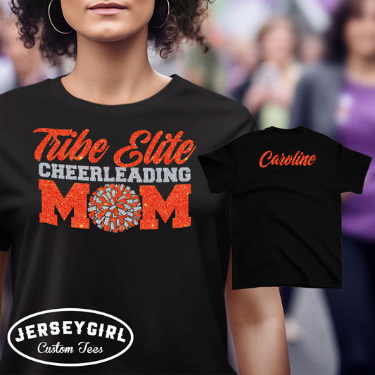 glitter cheer mom shirt with name