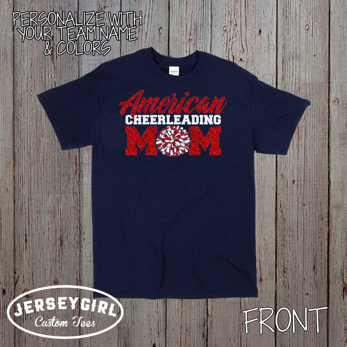 glitter cheer mom shirt with name