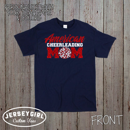 glitter cheer mom shirt with name