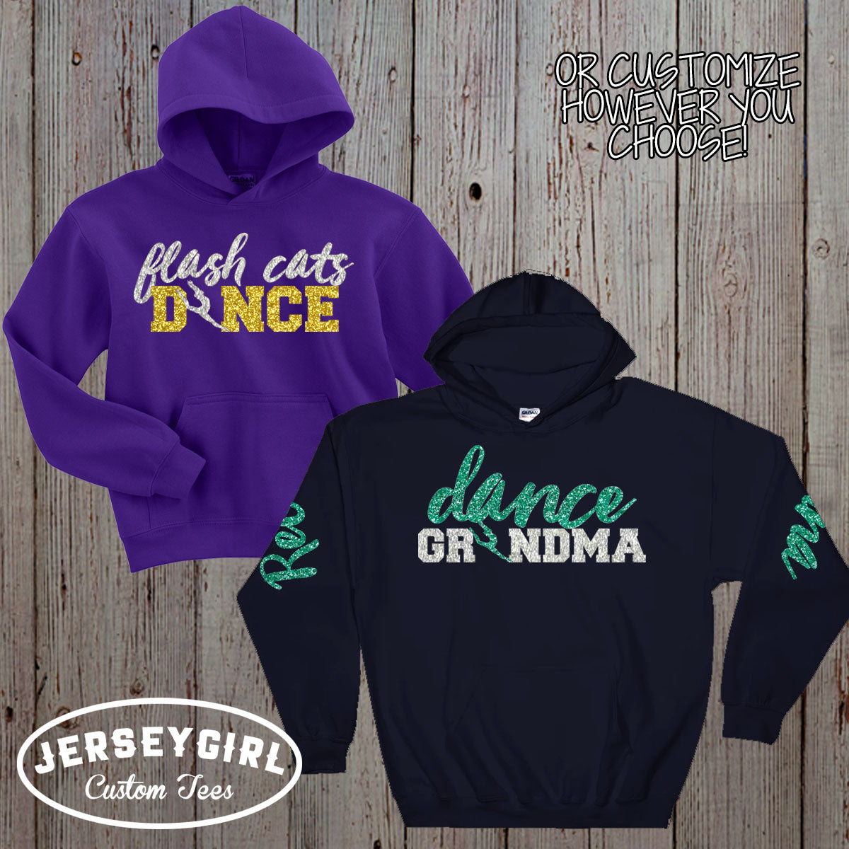 custom dance mom hoodie with name on sleeve