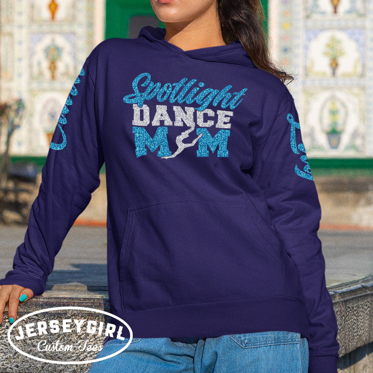 glitter dance mom sweatshirt