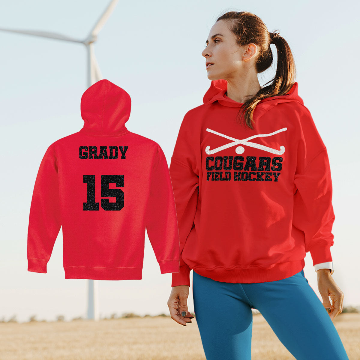 custom glitter field hockey sweatshirt