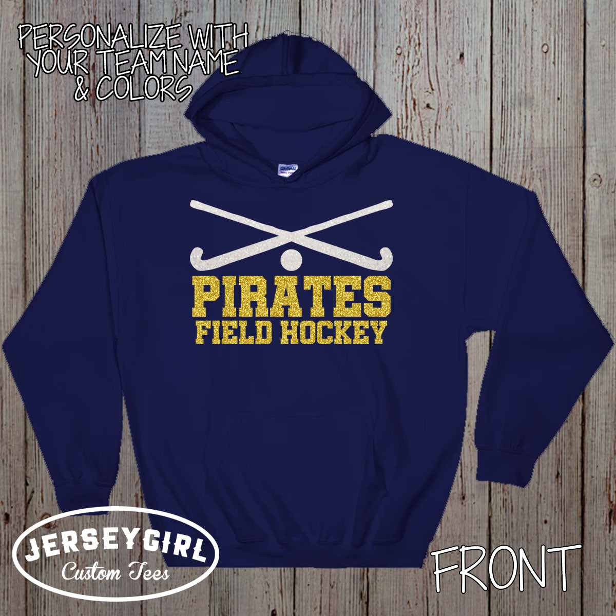 custom glitter field hockey sweatshirt