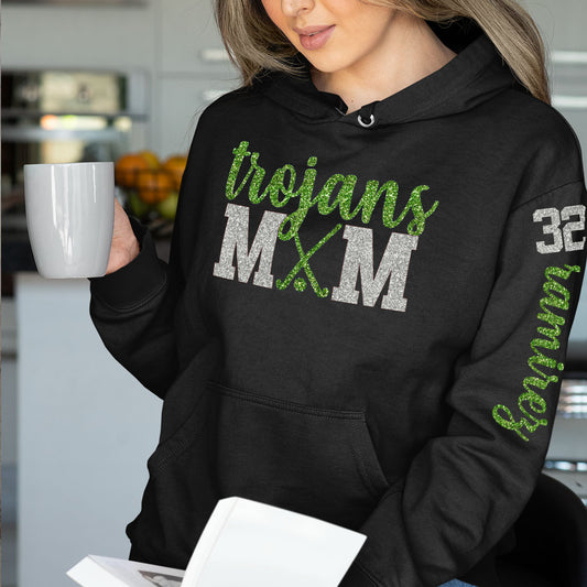 glitter field hockey mom sweatshirt
