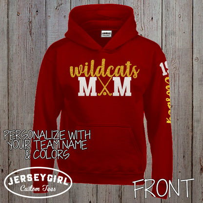 glitter field hockey mom sweatshirt