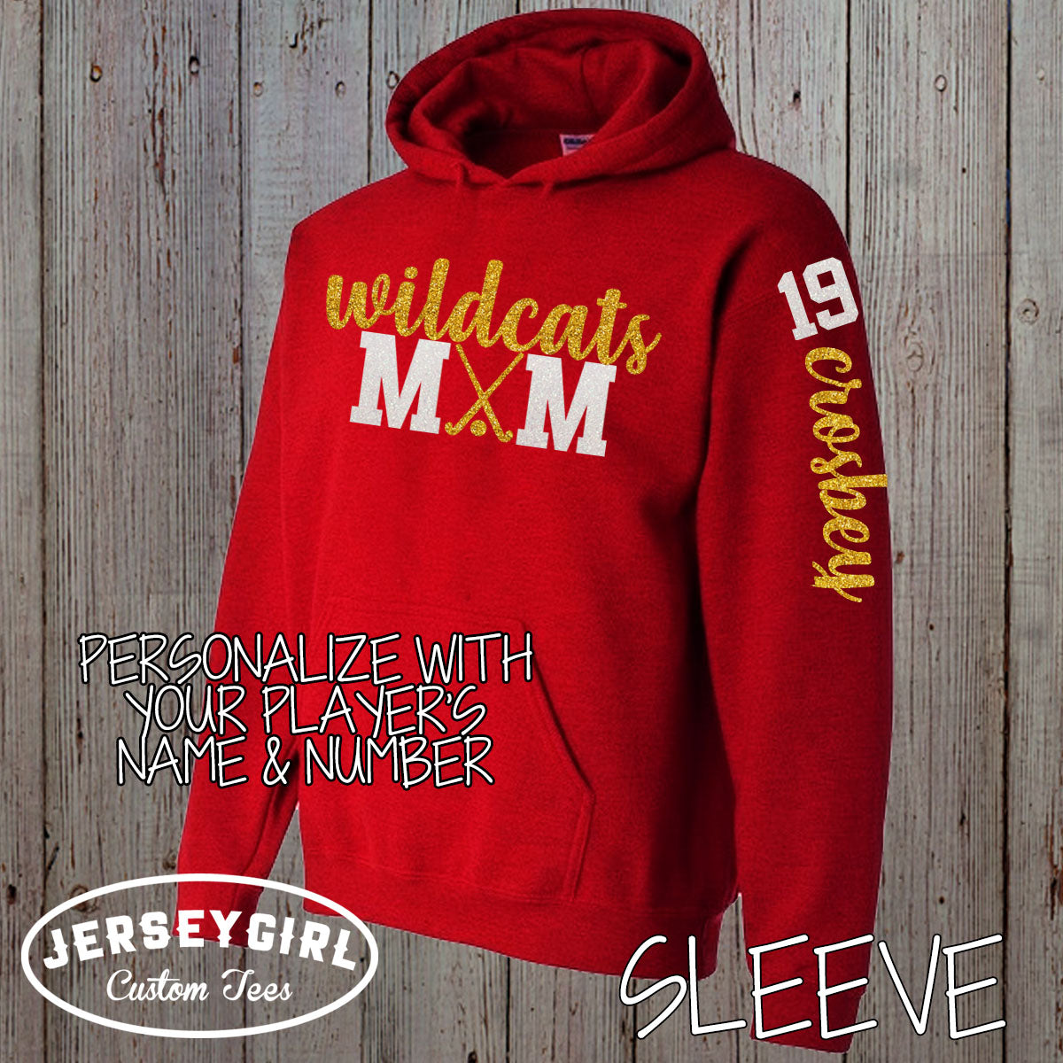 glitter field hockey mom sweatshirt