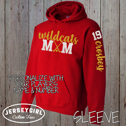 glitter field hockey mom sweatshirt
