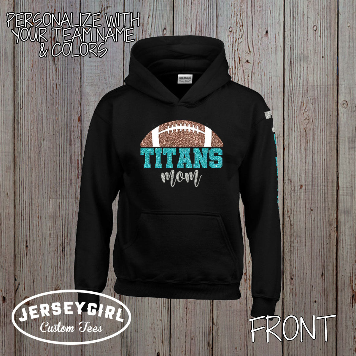 glitter football mom sweatshirt