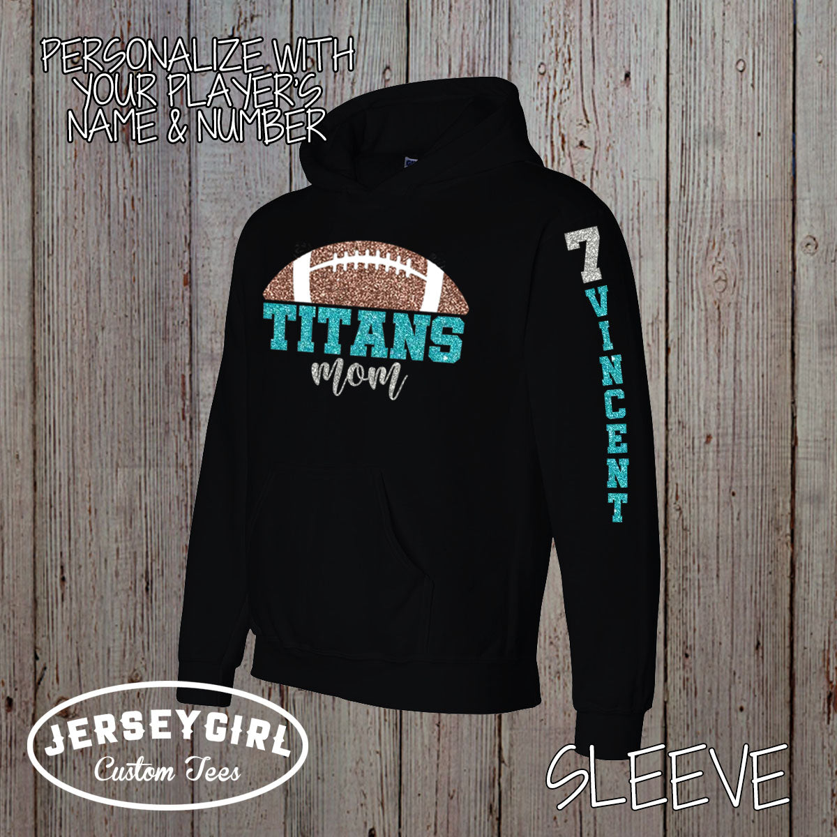 glitter football mom sweatshirt