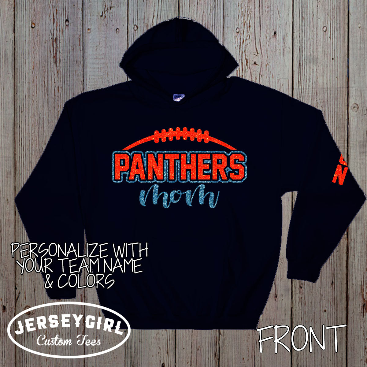 glitter football mom sweatshirt