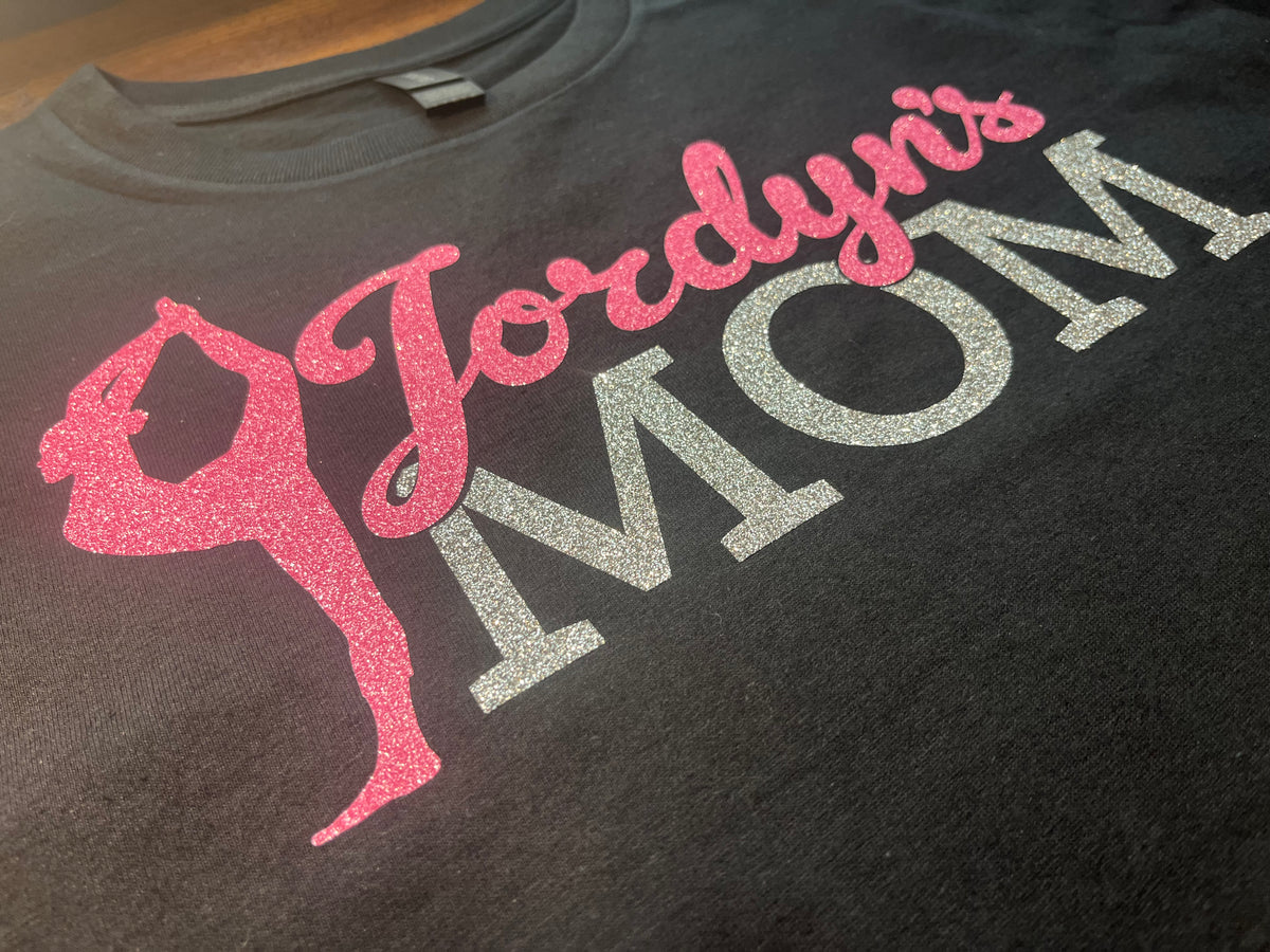 glitter custom gymnastics parent shirts