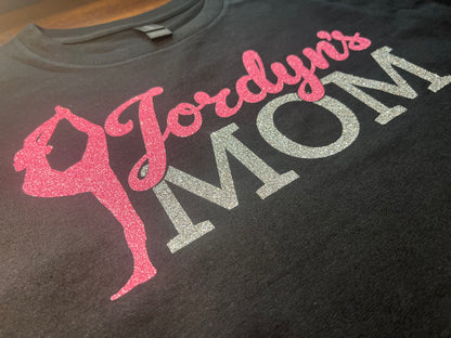 glitter custom gymnastics parent shirts