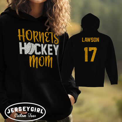 glitter hockey mom hoodie