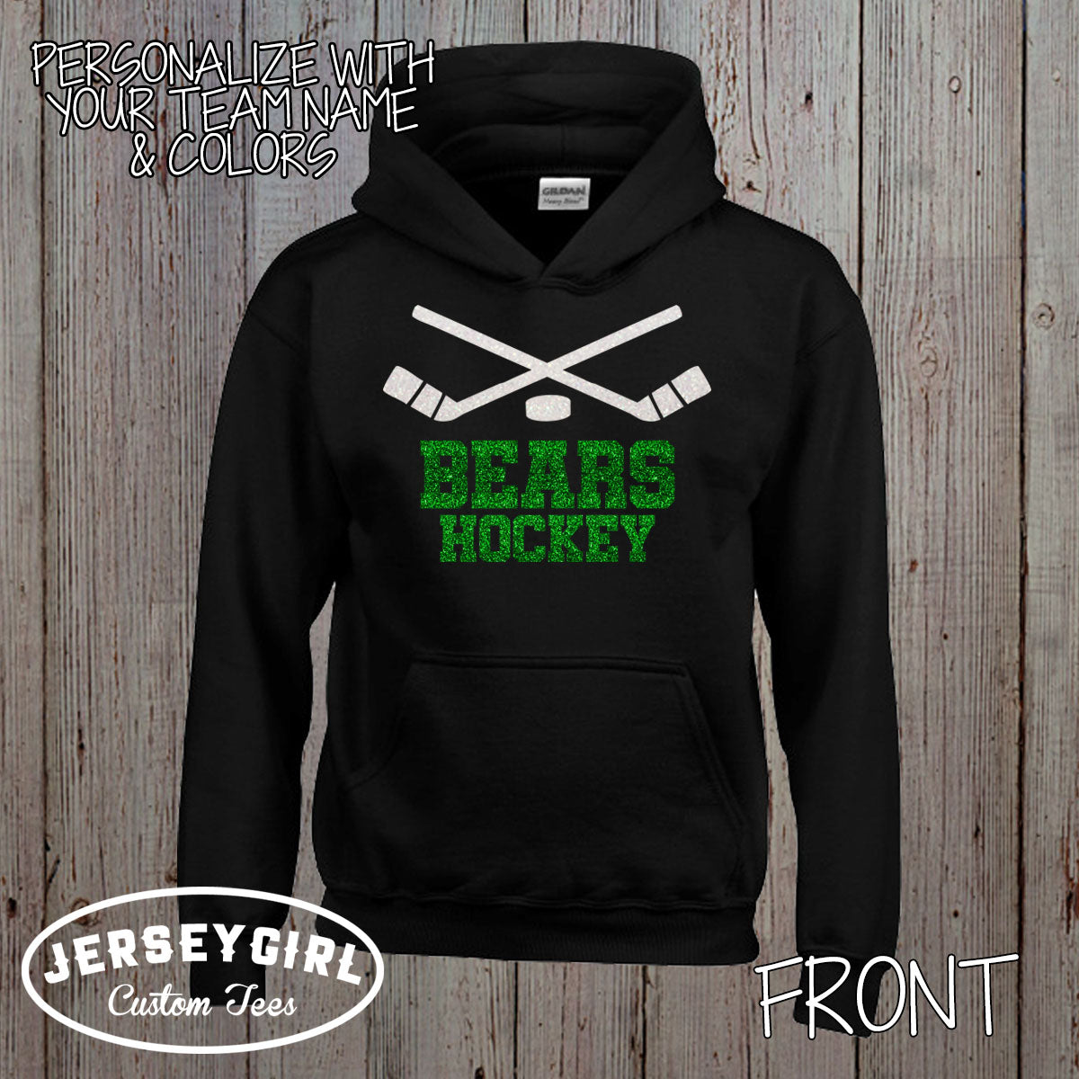 custom glitter hockey sweatshirt