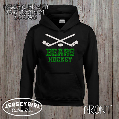 custom glitter hockey sweatshirt