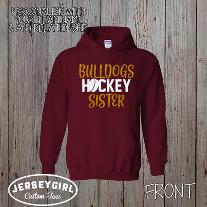 glitter hockey mom hoodie