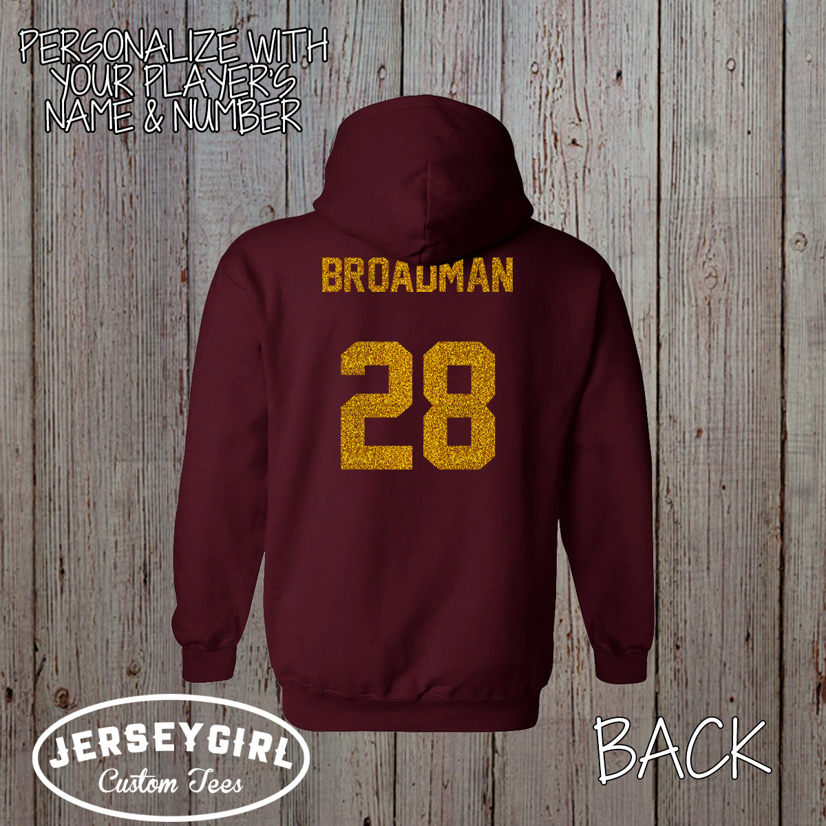 glitter hockey mom hoodie