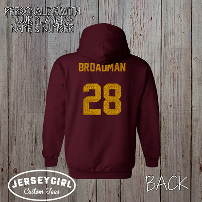 glitter hockey mom hoodie