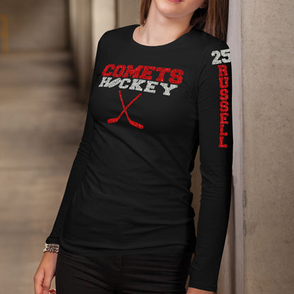 long sleeve glitter hockey shirt