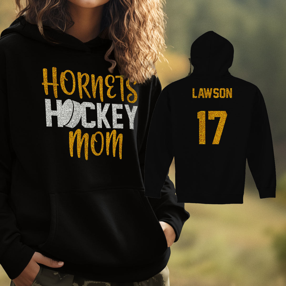 glitter hockey mom sweatshirt