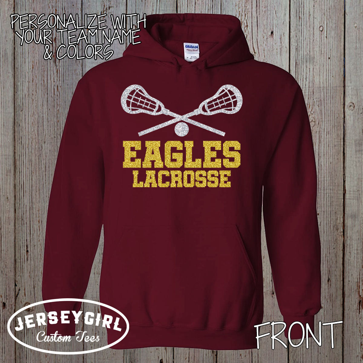 custom glitter lacrosse hoodie