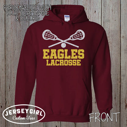 custom glitter lacrosse hoodie