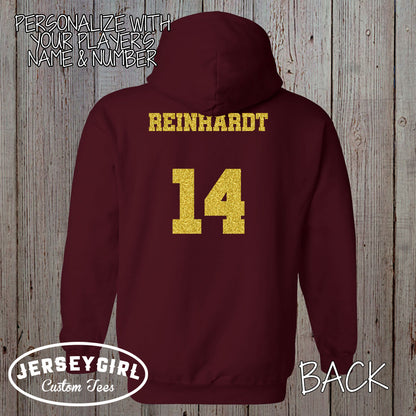 custom glitter lacrosse hoodie