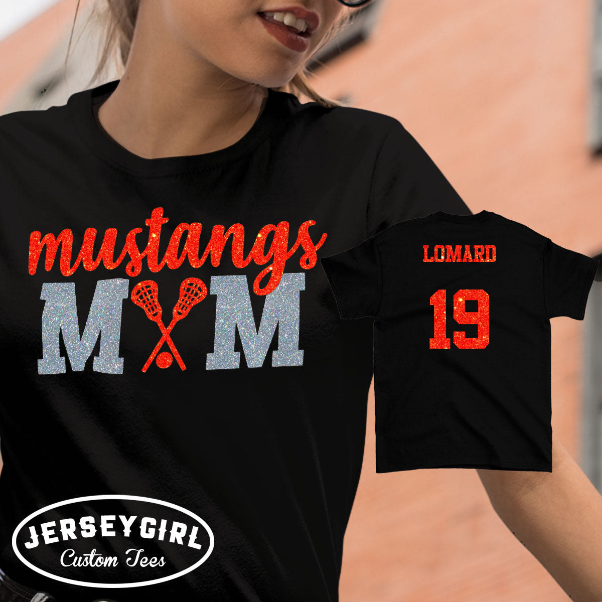 glitter lacrosse mom shirt