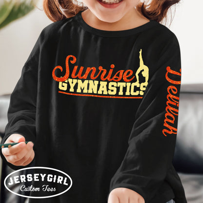 glitter long-sleeved gymnastics shirt 