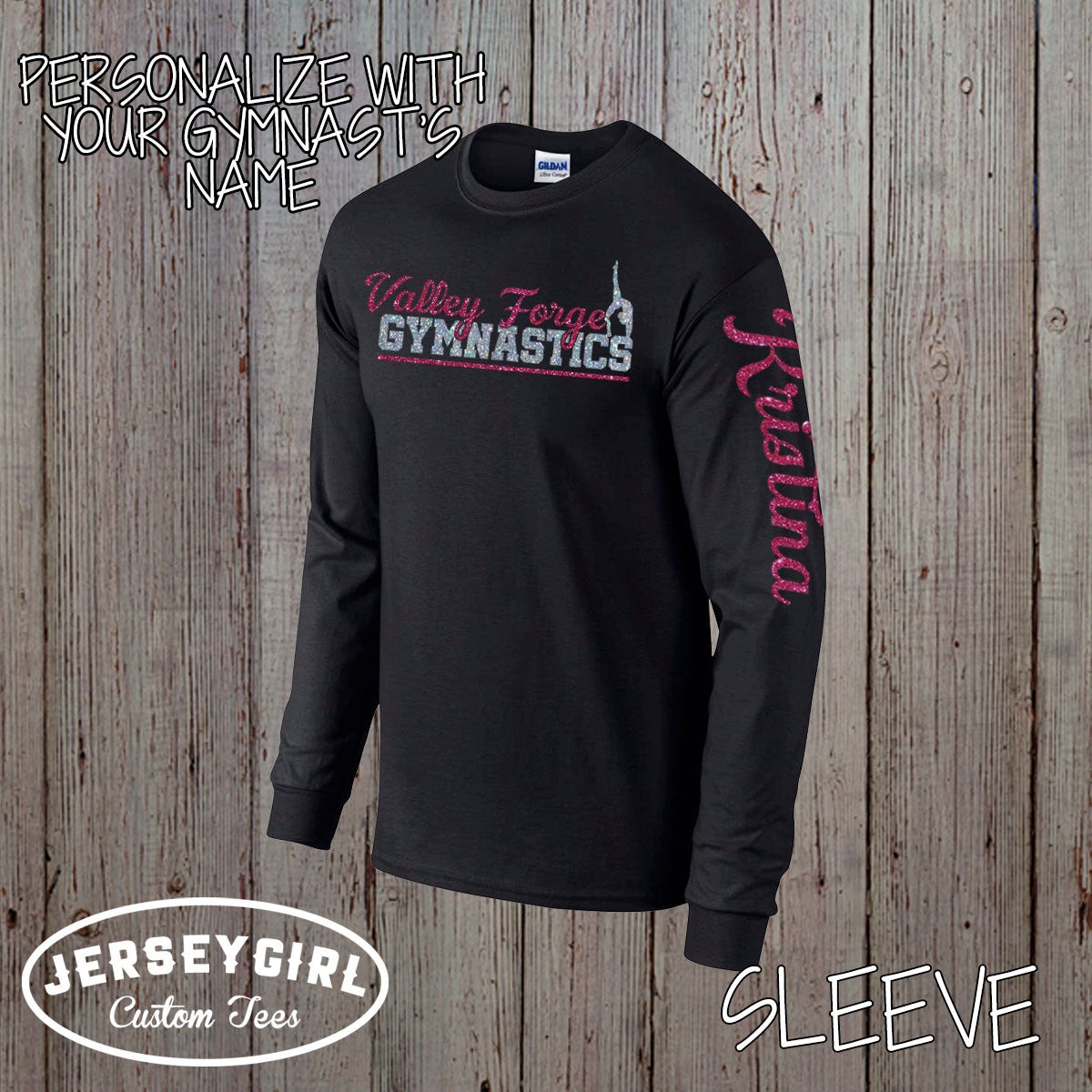 glitter long-sleeved gymnastics shirt 