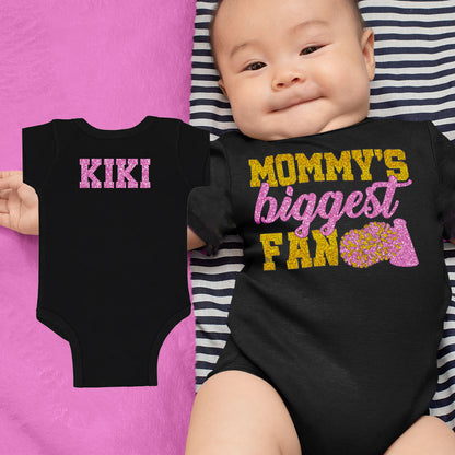 mommy's biggest fan cheer bodysuit
