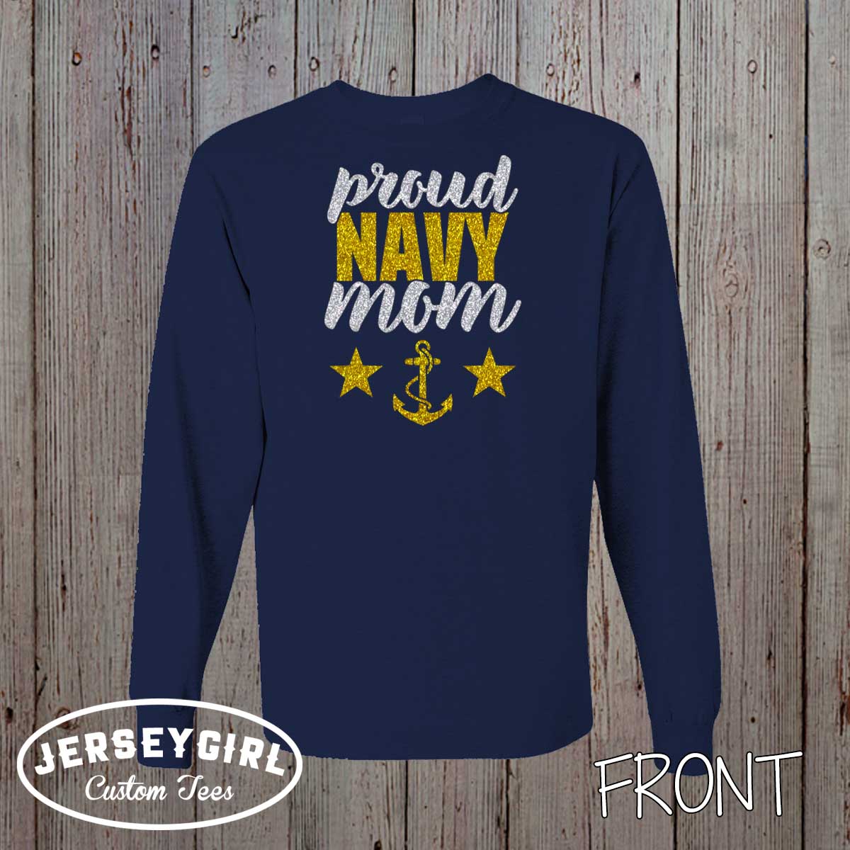 Custom Long Sleeve Navy Mom Shirt