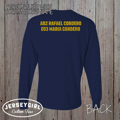 Custom Long Sleeve Navy Mom Shirt