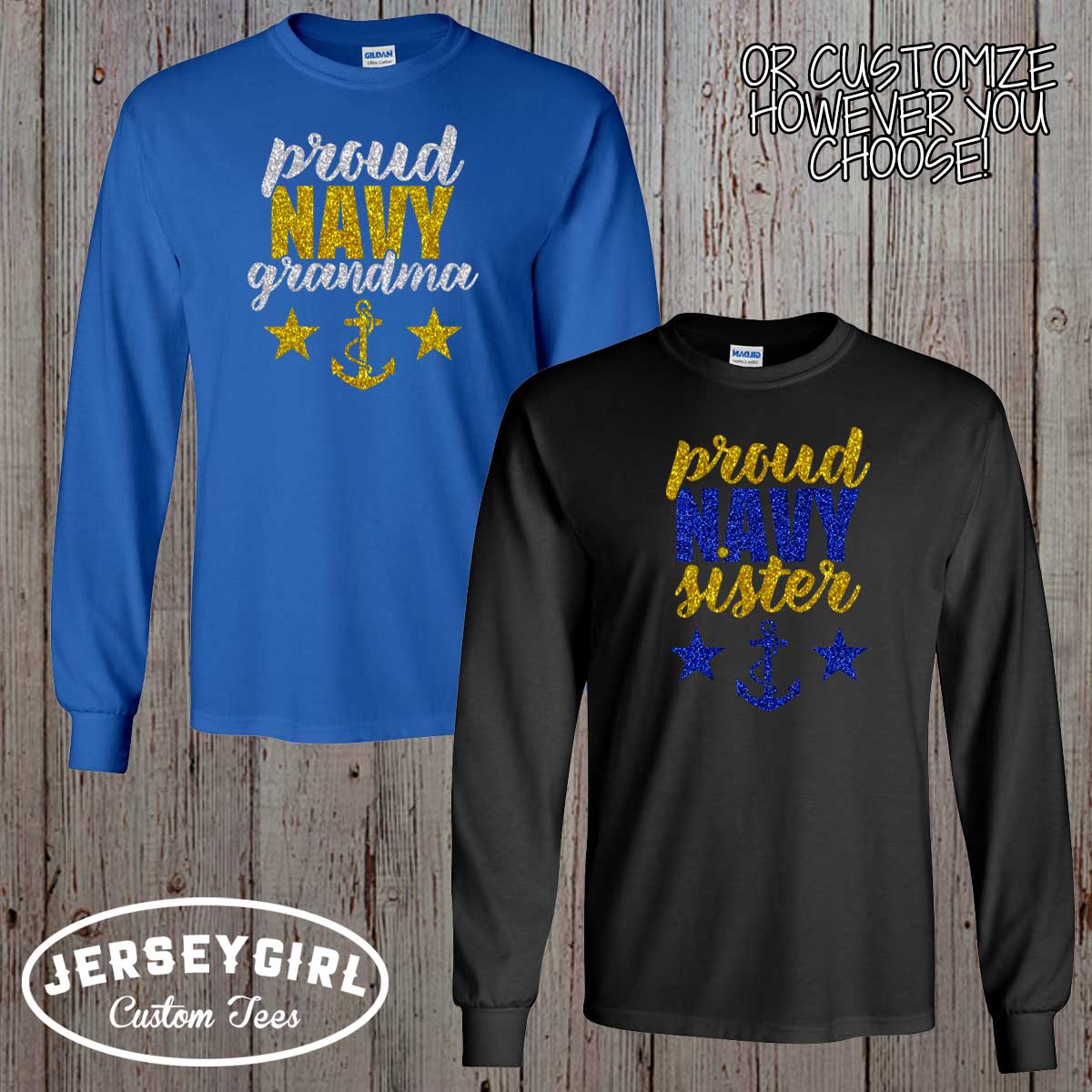 Custom Long Sleeve Navy Mom Shirt