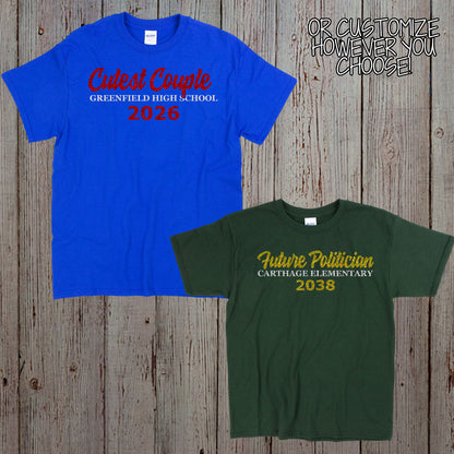 personalized glitter senior superlative shirt