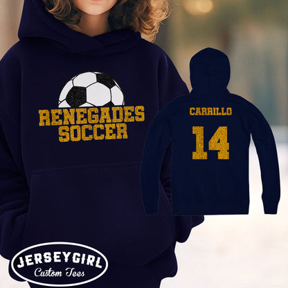 custom glitter soccer hoodie