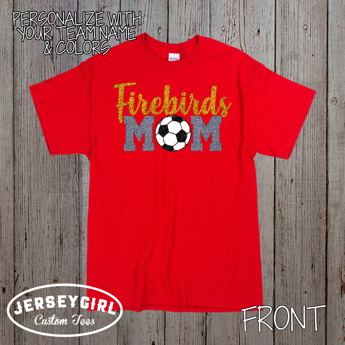 glitter soccer mom shirt with name & number