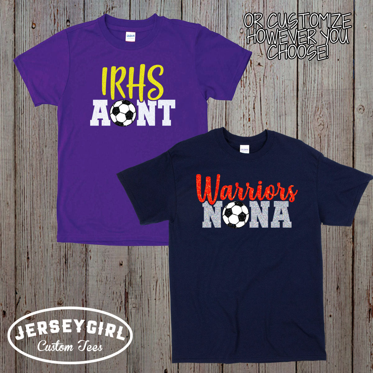 glitter soccer mom shirt with name & number