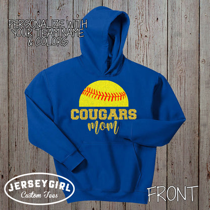 glitter softball mom sweatshirt