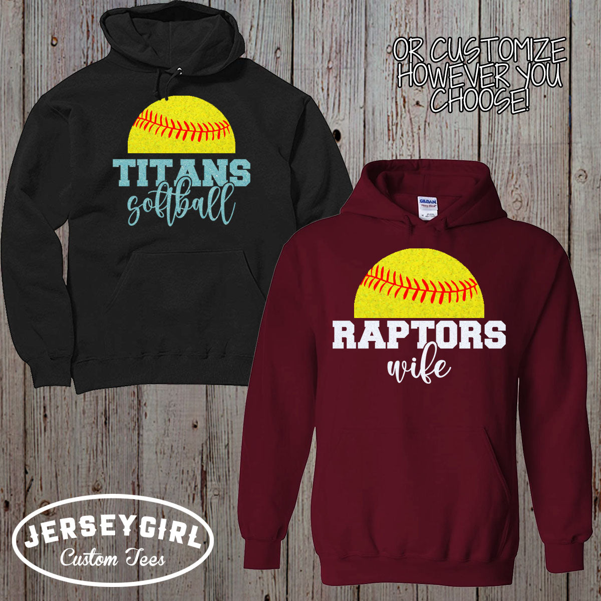 glitter softball mom sweatshirt